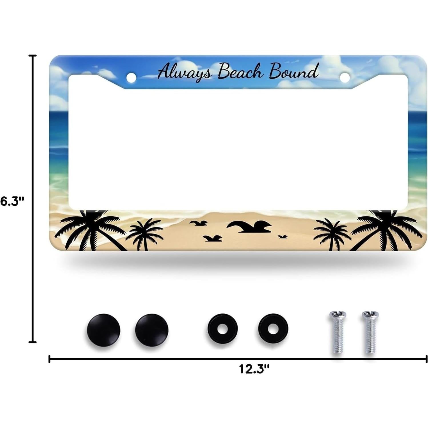 Marco de Placa de Licencia GORSNKYE Playa Tropical Acero Inoxidable