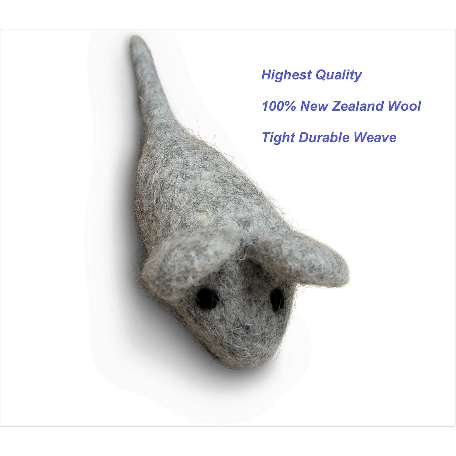 Juguete para Gato Ratón Hecho a Mano - 3 Juguetes de Lana Fieltro