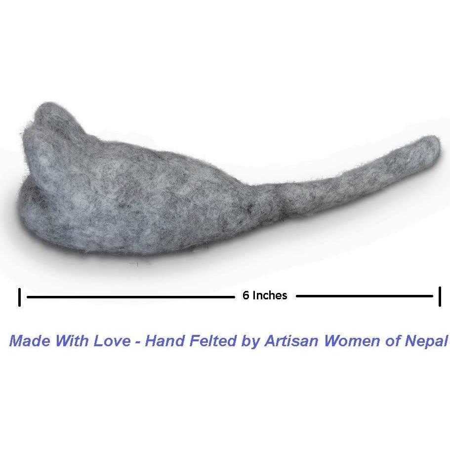 Juguete para Gato Ratón Hecho a Mano - 3 Juguetes de Lana Fieltro