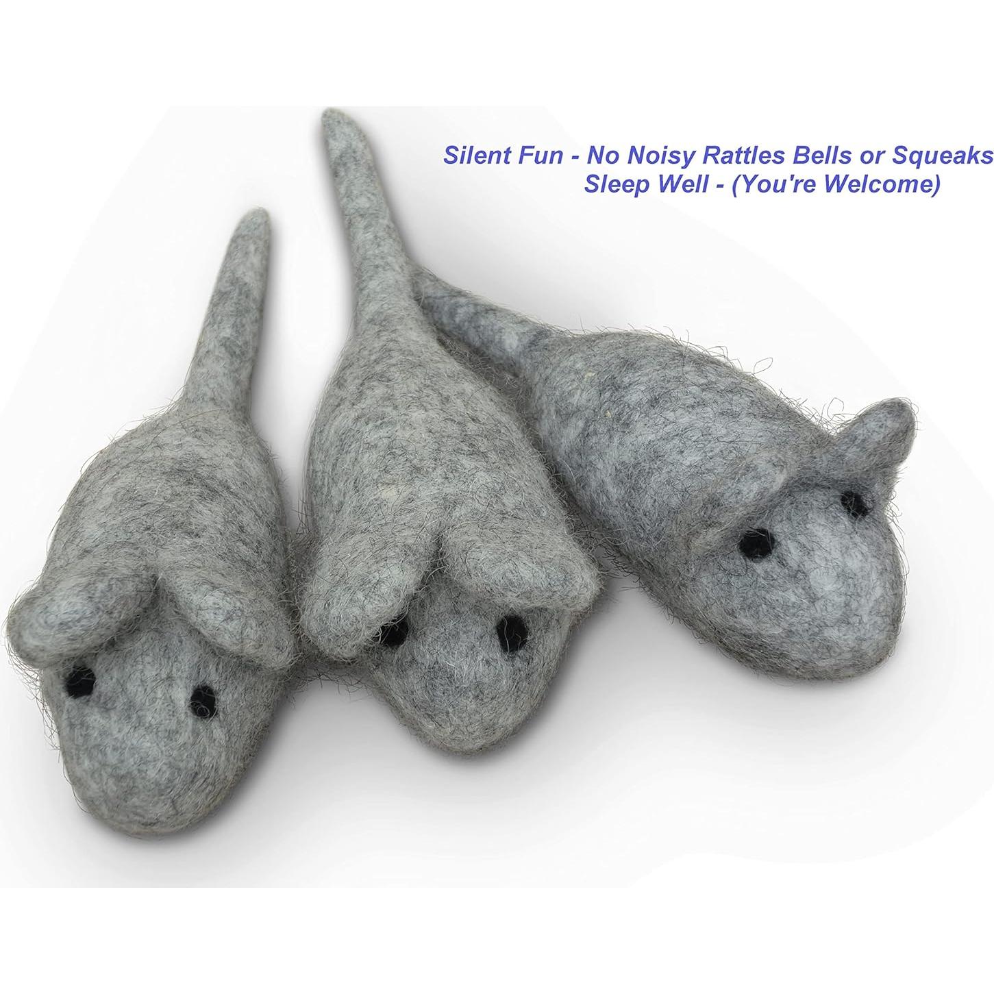 Juguete para Gato Ratón Hecho a Mano - 3 Juguetes de Lana Fieltro