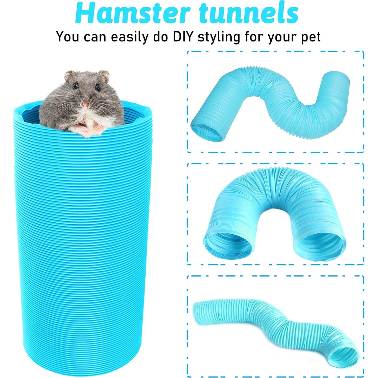 Túneles para Hámster PINVNBY 2 Pcs + 19 Juguetes Naturales