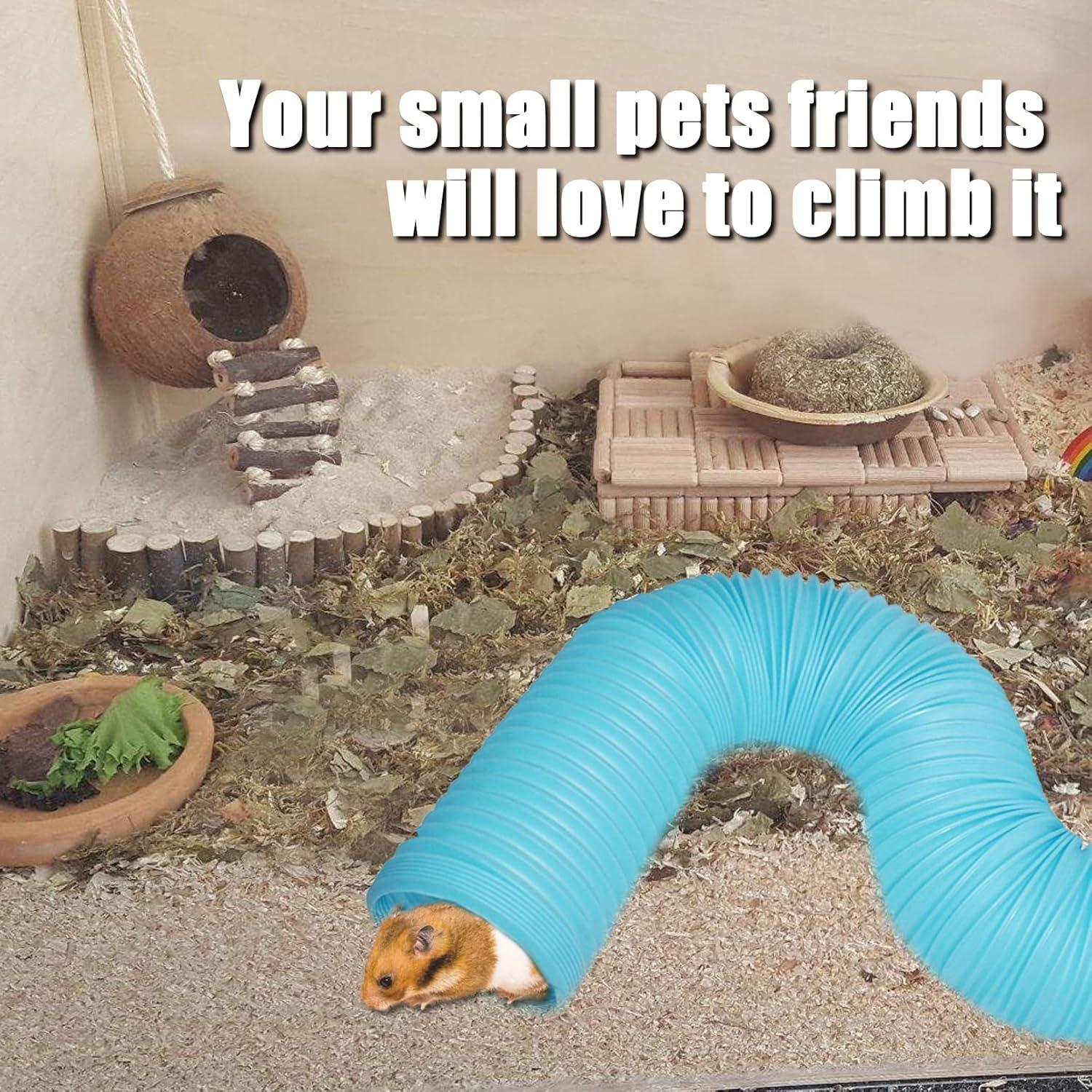 Túneles para Hámster PINVNBY 2 Pcs + 19 Juguetes Naturales