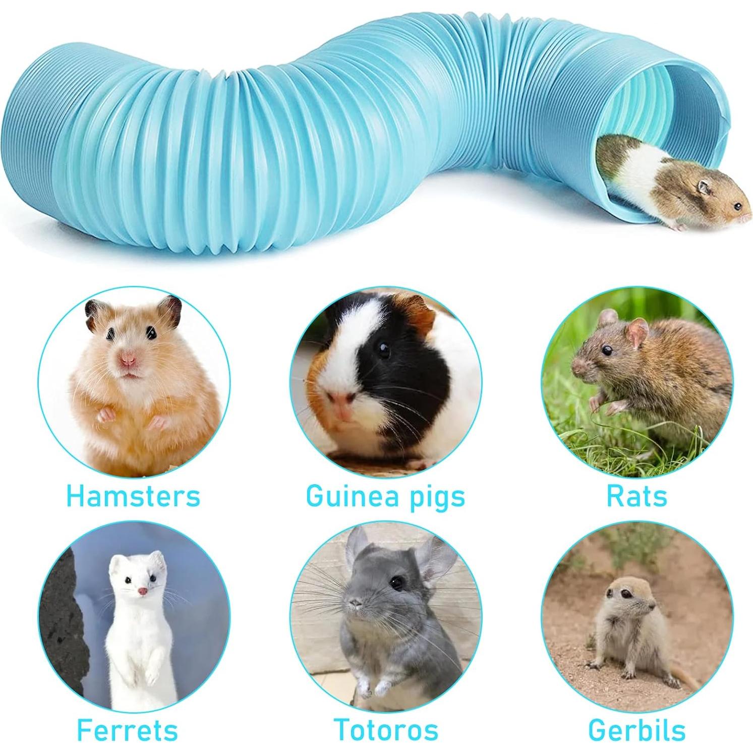 Túneles para Hámster PINVNBY 2 Pcs + 19 Juguetes Naturales