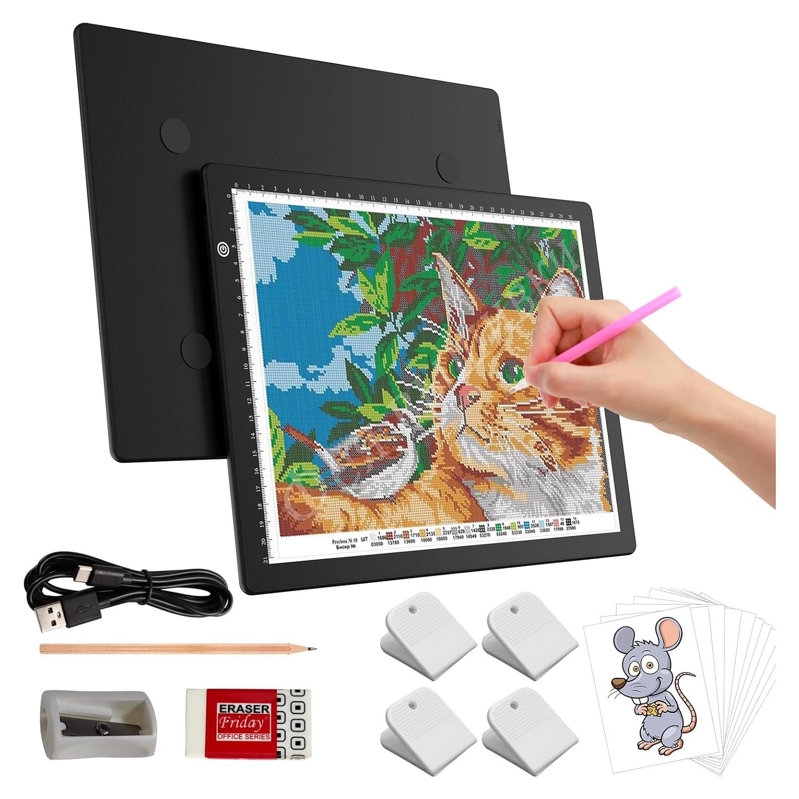 Caja de Luz LED Elice A4 para Calcar y Dibujar, Brillo Ajustable