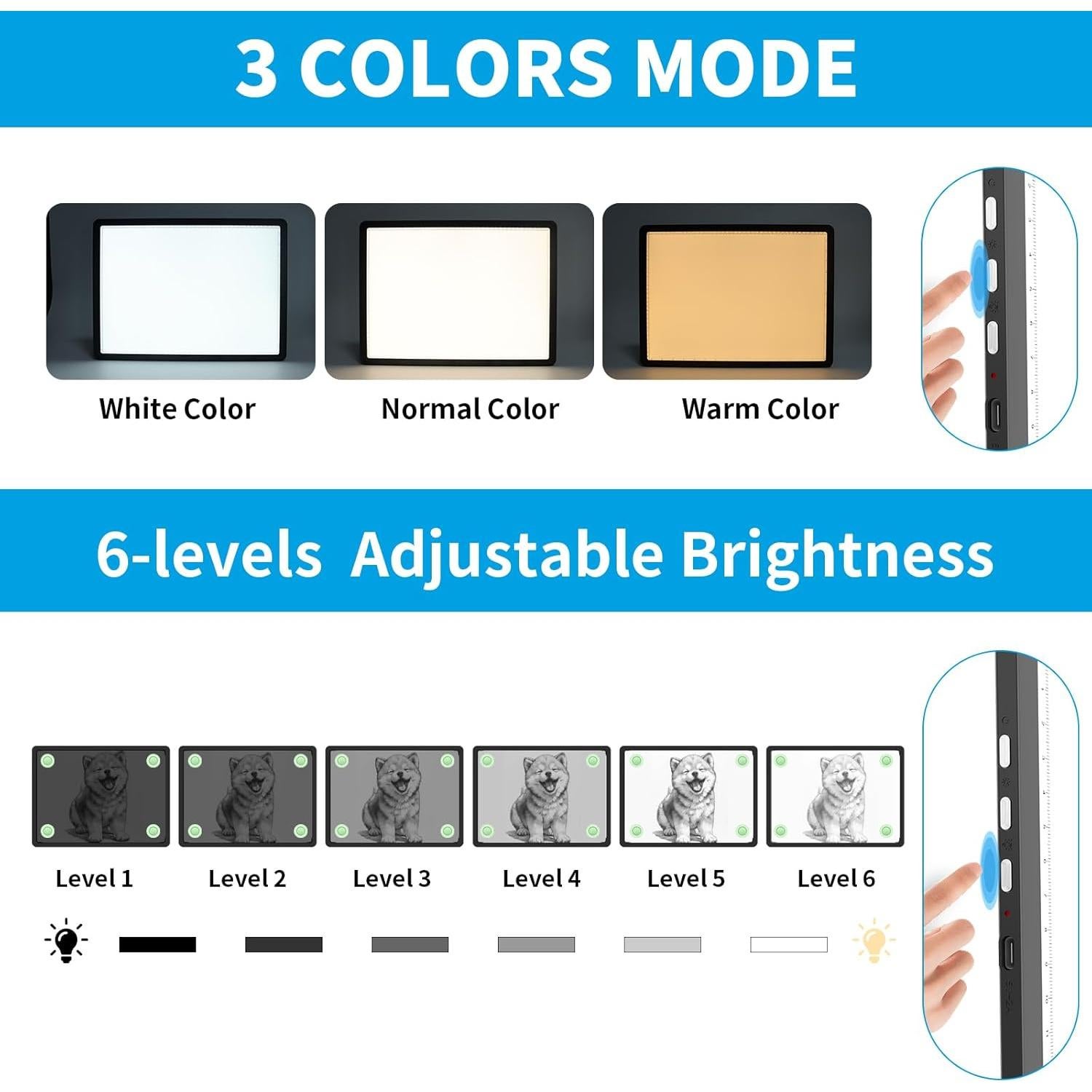 Tabla de Luz LED A4 Phylosal, Super Brillante, Negro