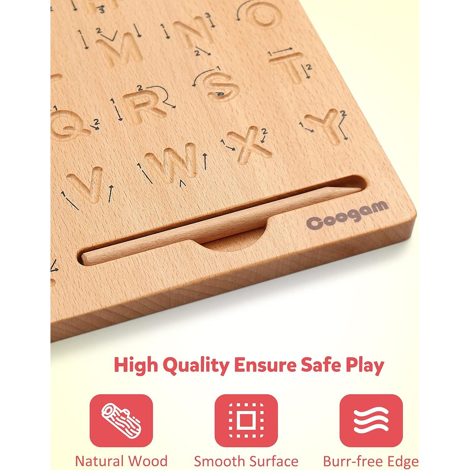 Tablero de Trazado de Letras de Madera Coogam 21.1x16 cm