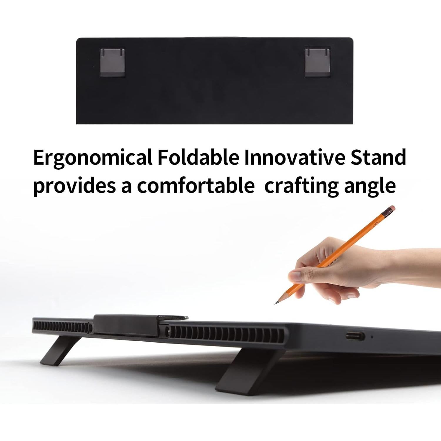 Mesa de Luz A4 Inalámbrica TOHETO con Soporte y Clip Negro