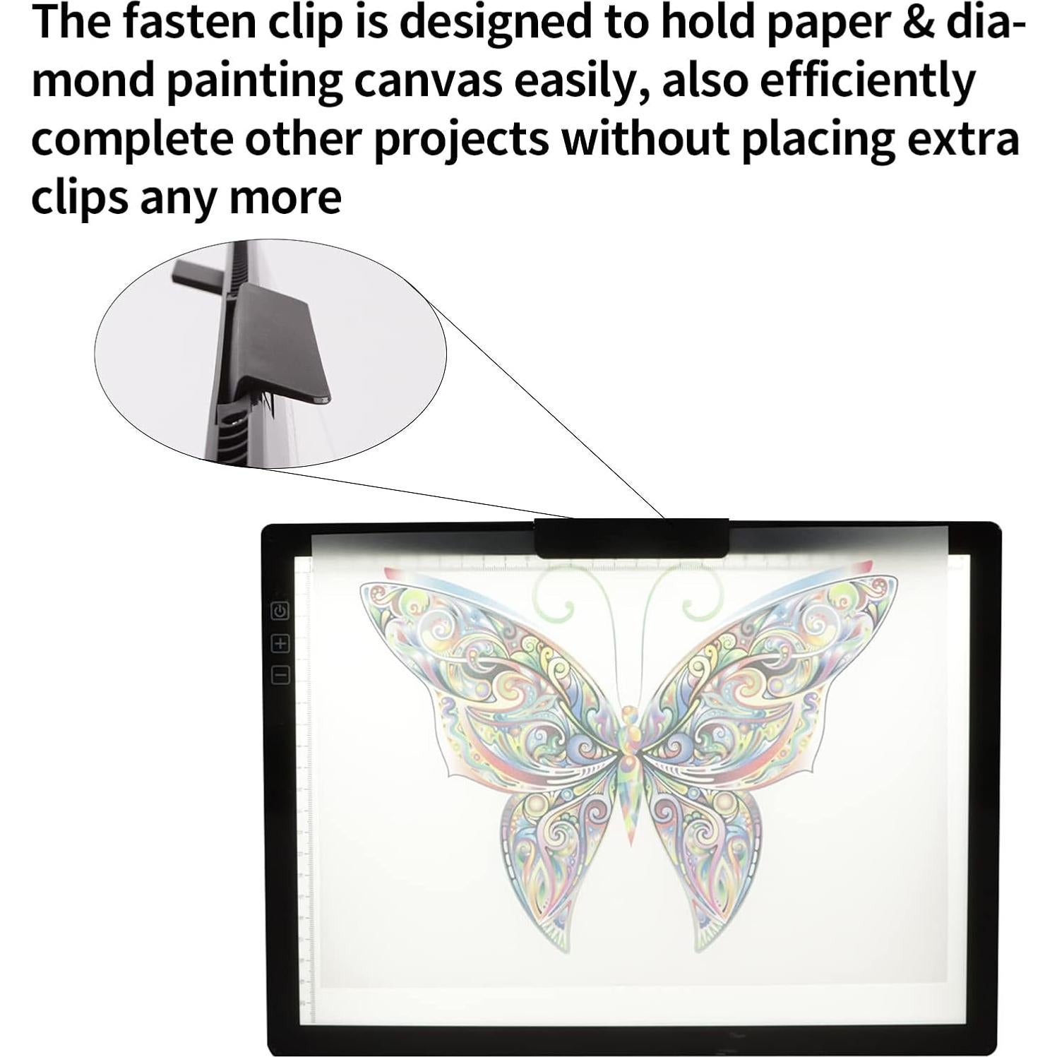 Mesa de Luz A4 Inalámbrica TOHETO con Soporte y Clip Negro