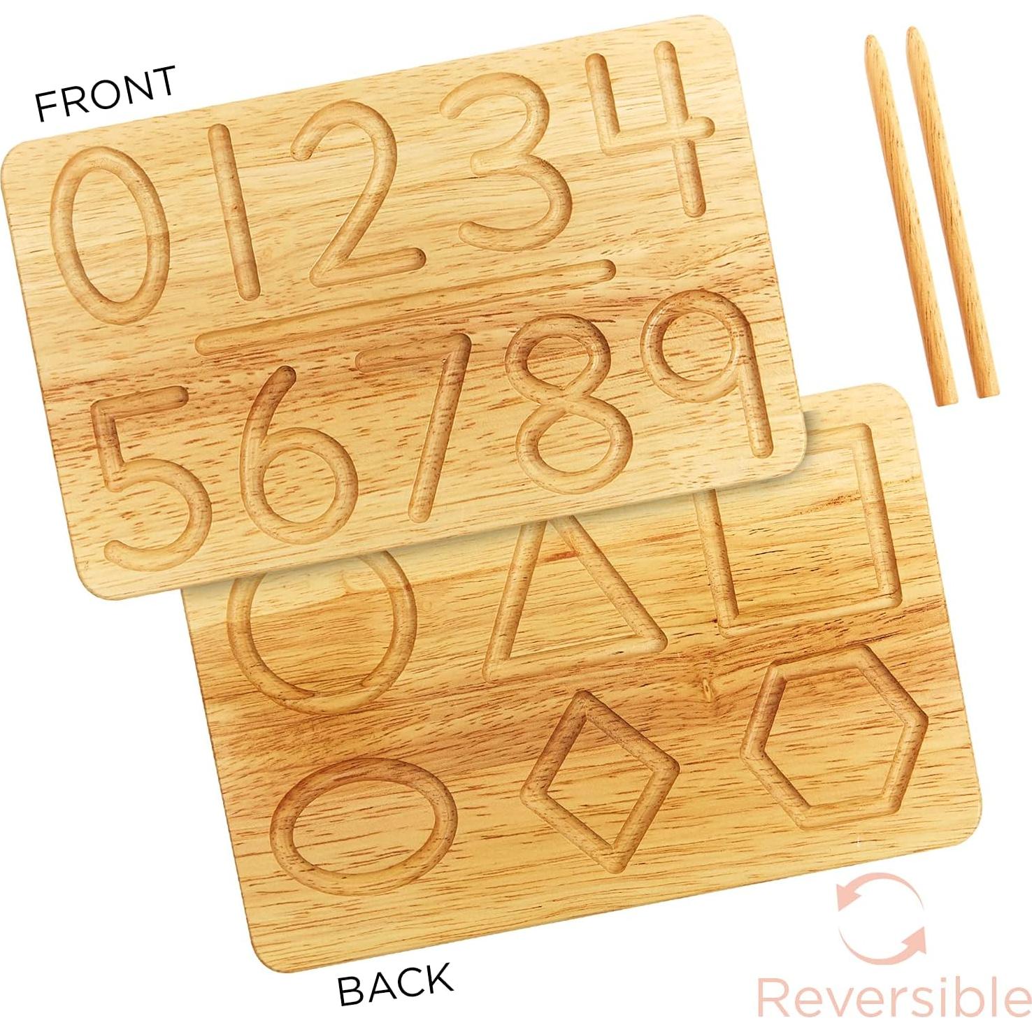 Tabla de Trazado de Números de Madera Montessori - 20.3x12.7 cm