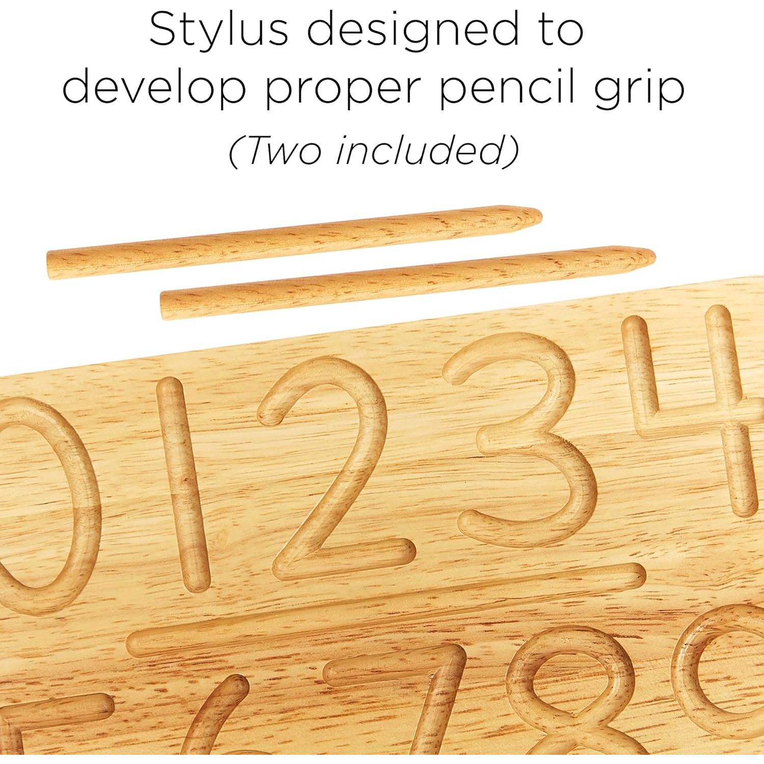 Tabla de Trazado de Números de Madera Montessori - 20.3x12.7 cm