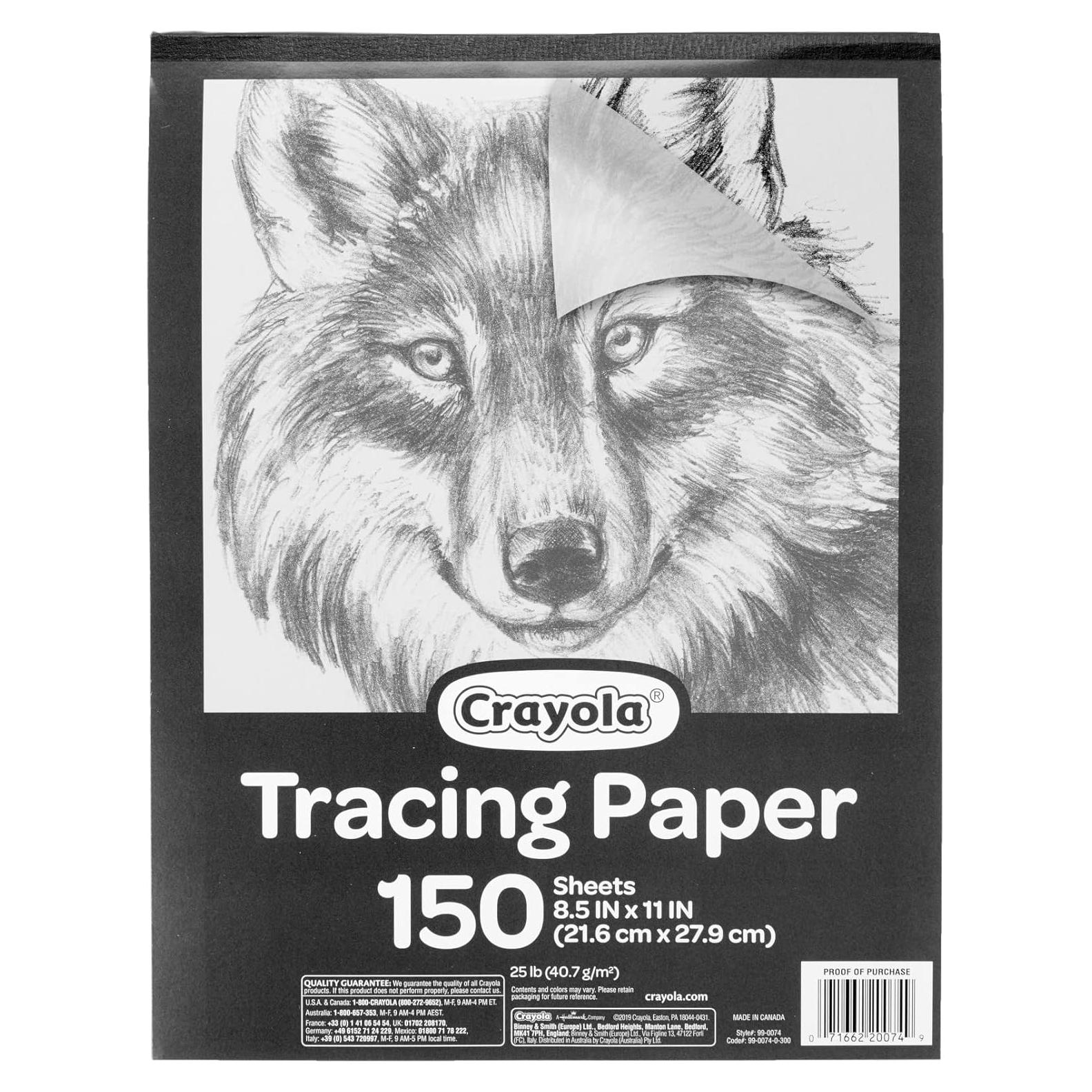 Papel de Calco Crayola 21.6 x 27.9 cm, 150 Hojas Transparente