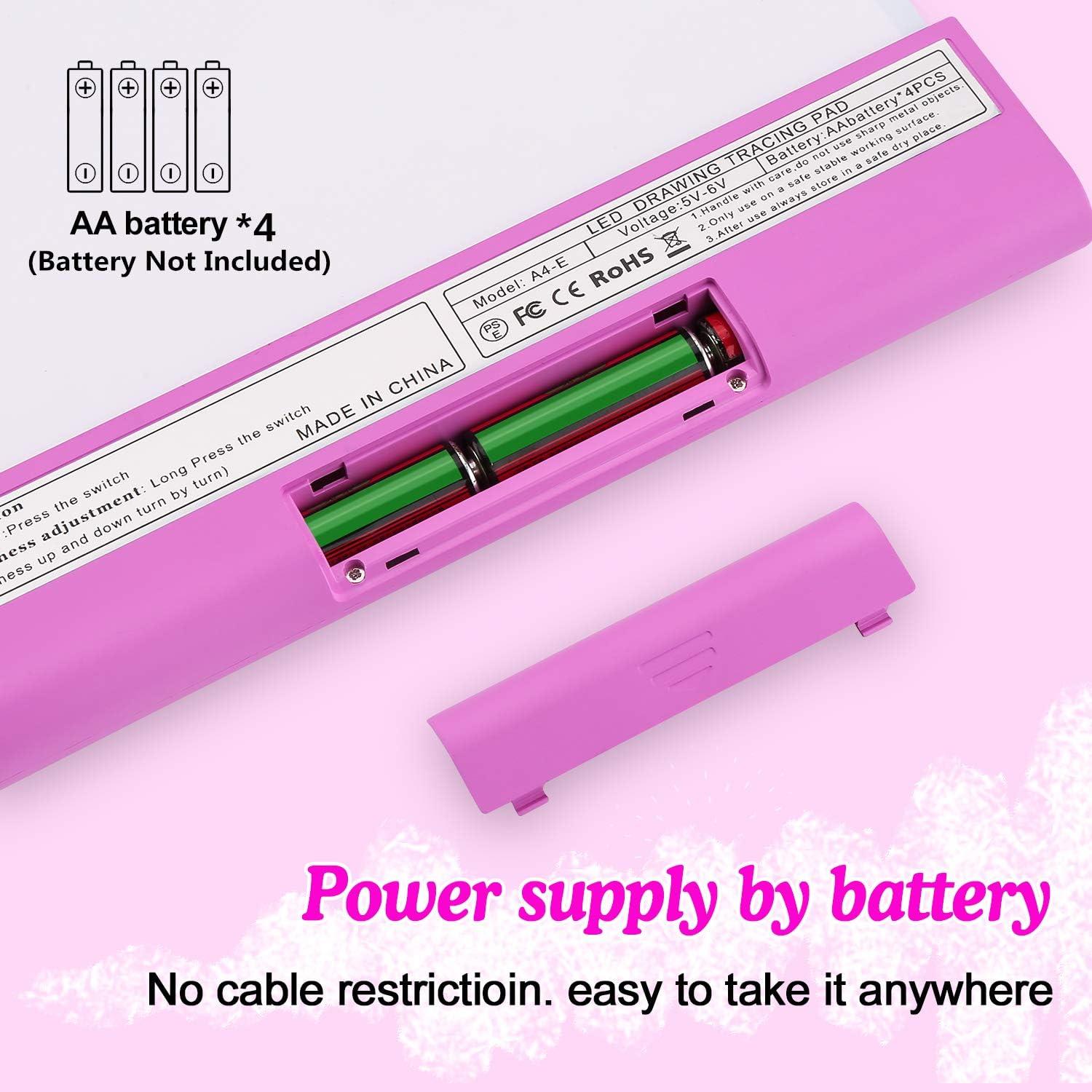 Pad de Luz para Calcar IMAGE Rosa A4 con 10 Hojas y Clips