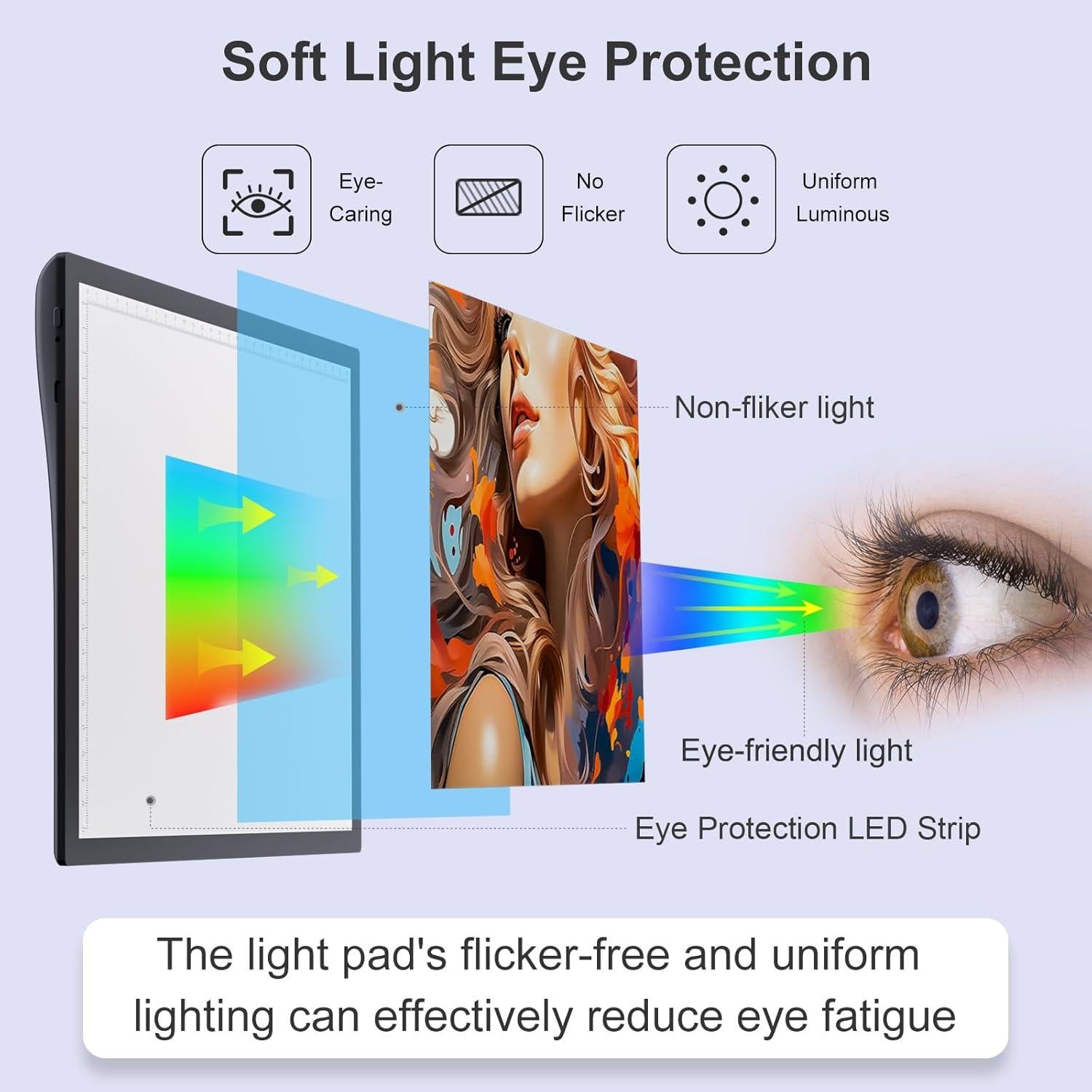 Rechargeable Light Box for Tracing Board Portable Cordless Light Pad Drawing A4 LED Trace Lights, Golspark Wireless Battery Operated Copy Board Dimmable Black Diamond Painting Sketch