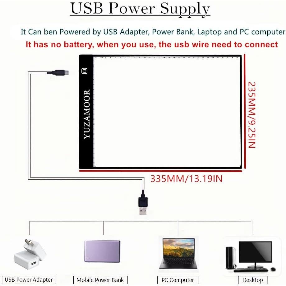 Pad de Luz LED A4 YUZAMOOR con 3 Niveles de Iluminación