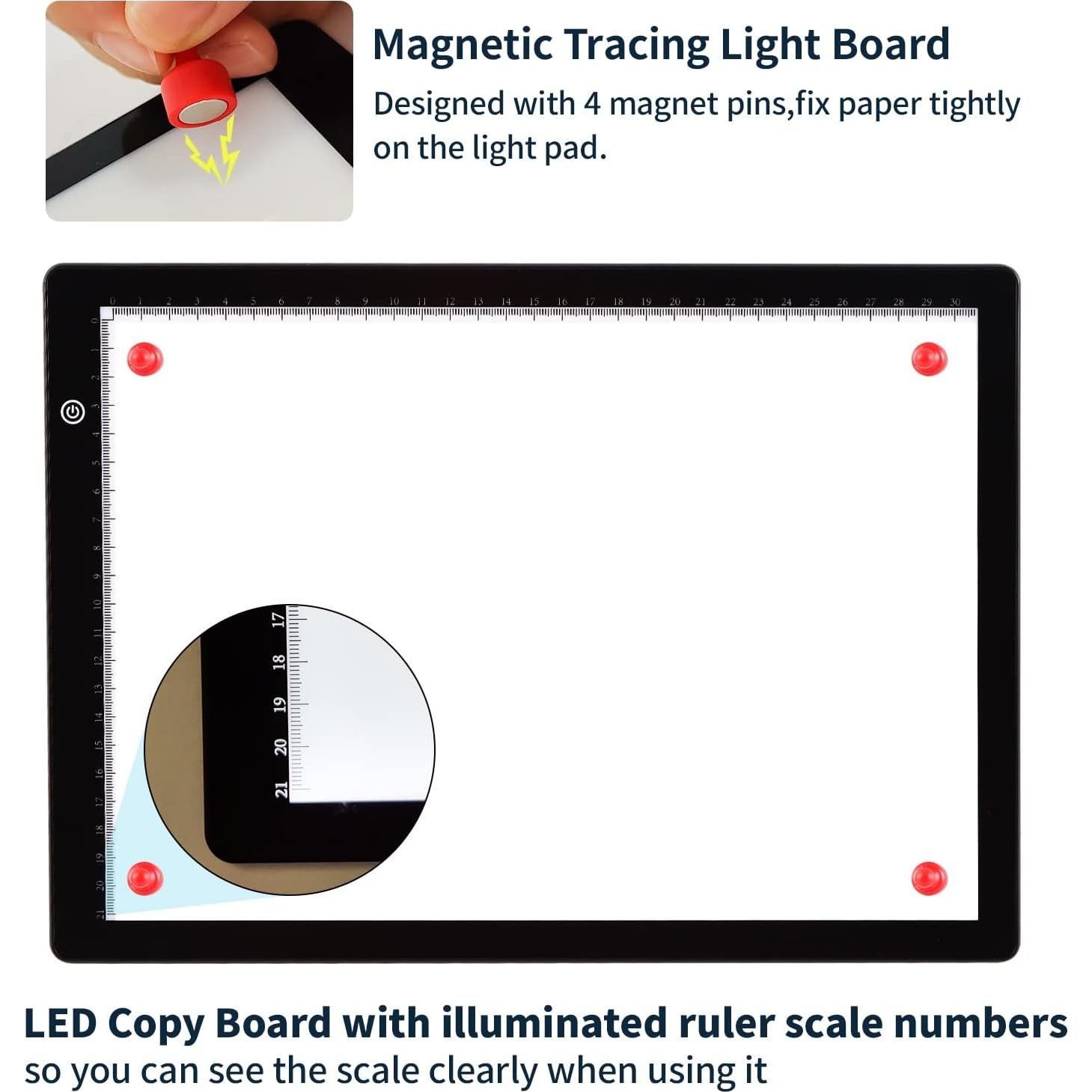 Caja de Luz LED Portátil A4 TOHETO Brillo Ajustable USB-C