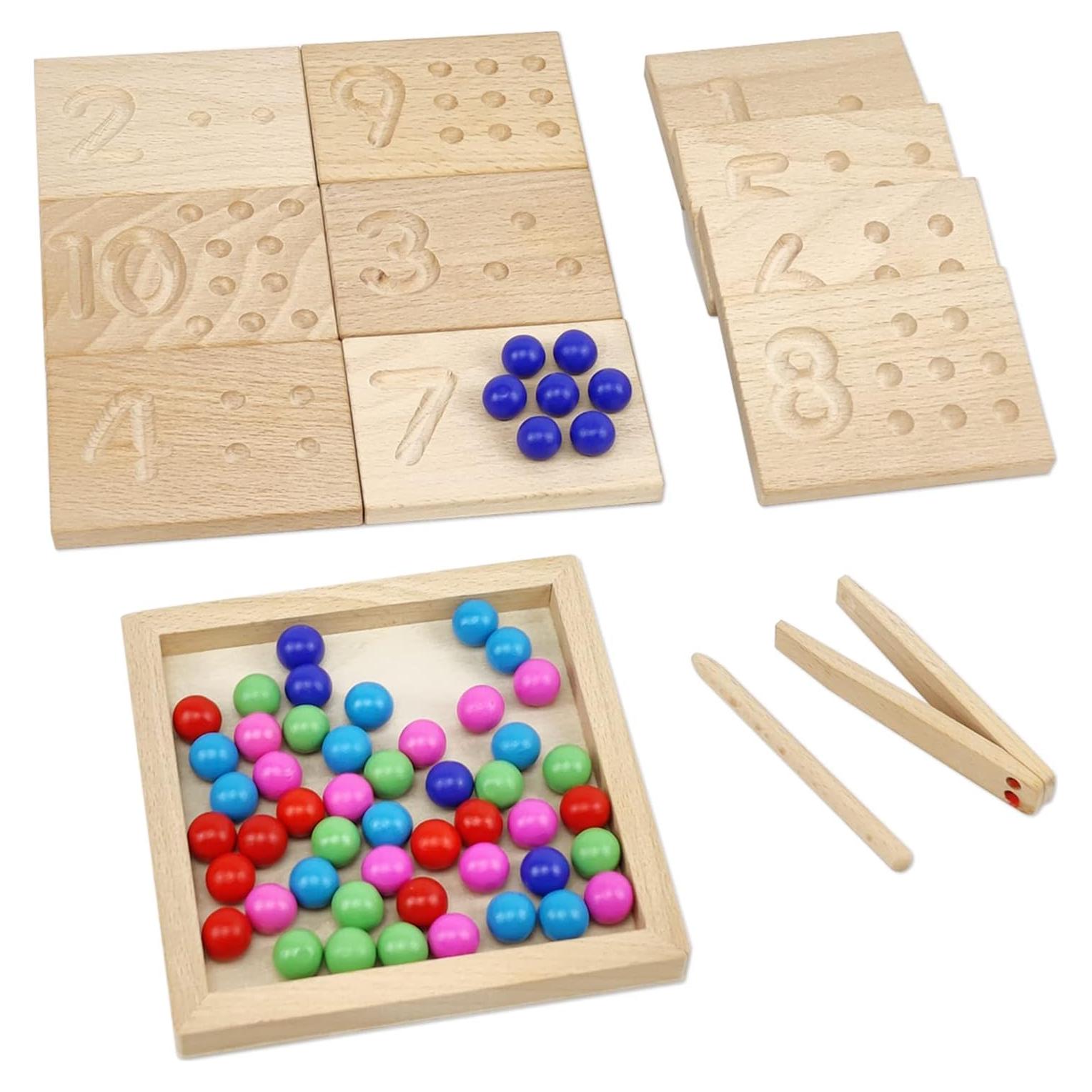Juego de Tablero de Trazado de Números de Madera Twood