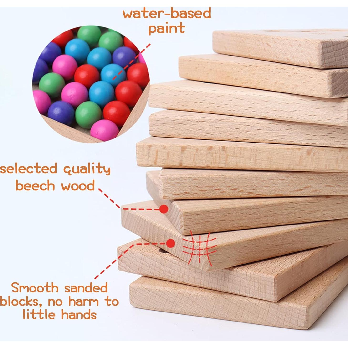 Juego de Tablero de Trazado de Números de Madera Twood