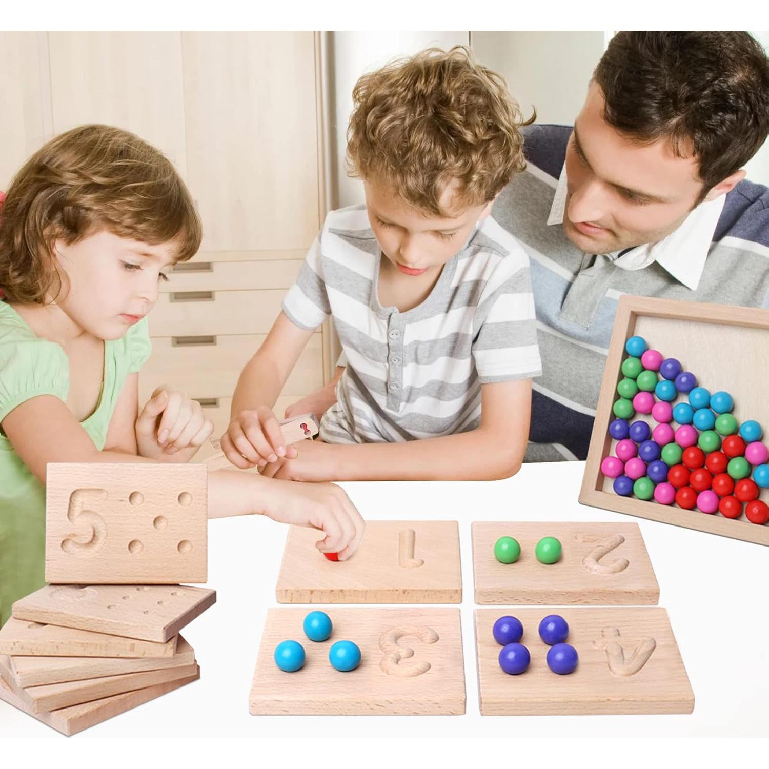 Juego de Tablero de Trazado de Números de Madera Twood