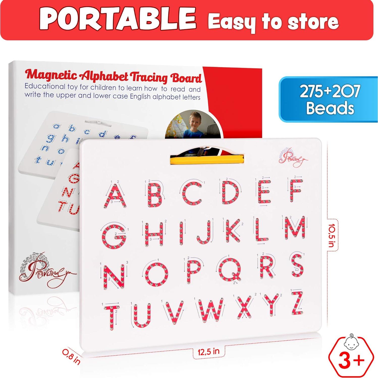 Tablero Magnético de Trazado ABC Povitrulya 31.75cm Doble Cara