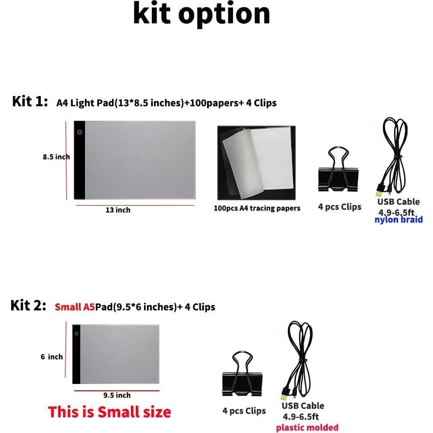 Caja de Luz LED A5 Portátil Sesyomr Dimmable USB 24x15cm