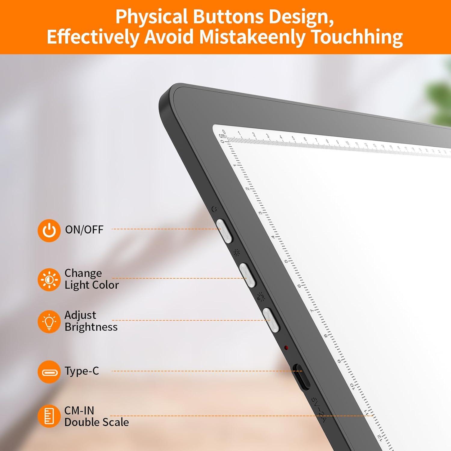 Mesa de Luz LED Elice A4 para Calcar y Dibujar - Negra