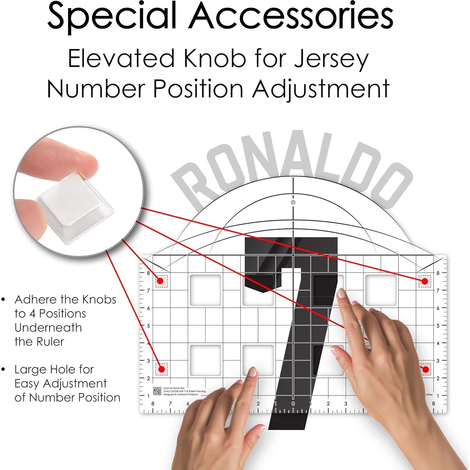 Regla Deportiva 4-en-1 Urboni para Alineación de Jerseys