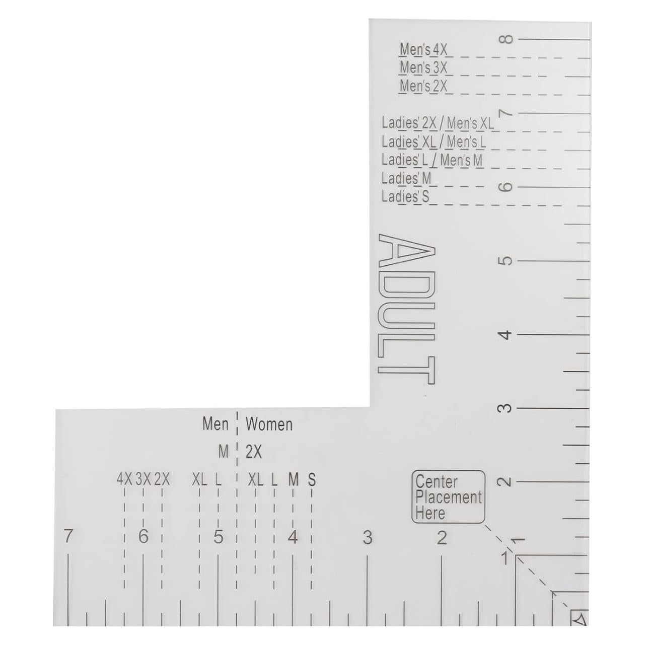 Regla de Camiseta Acrílica NQEUEPN para Prensa de Calor 21x18.5cm