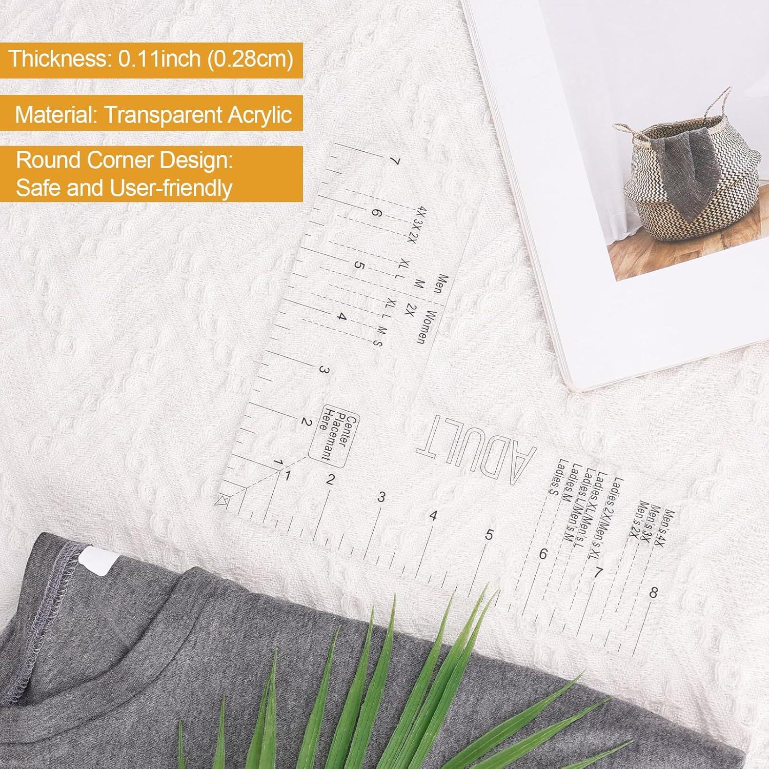 Regla de Camiseta Acrílica NQEUEPN para Prensa de Calor 21x18.5cm