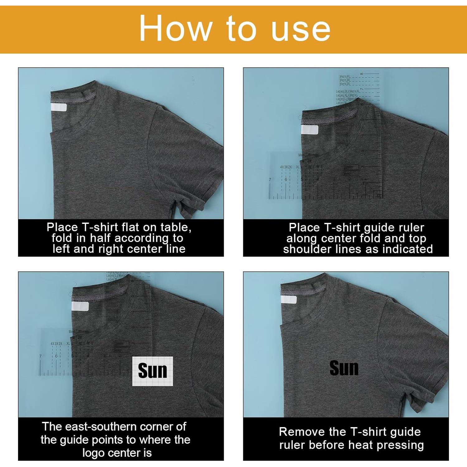 Regla de Camiseta Acrílica NQEUEPN para Prensa de Calor 21x18.5cm