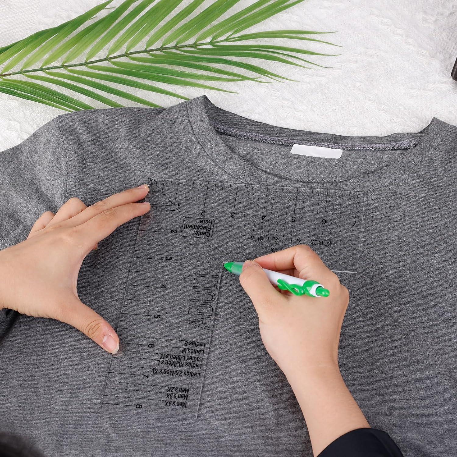 Regla de Camiseta Acrílica NQEUEPN para Prensa de Calor 21x18.5cm