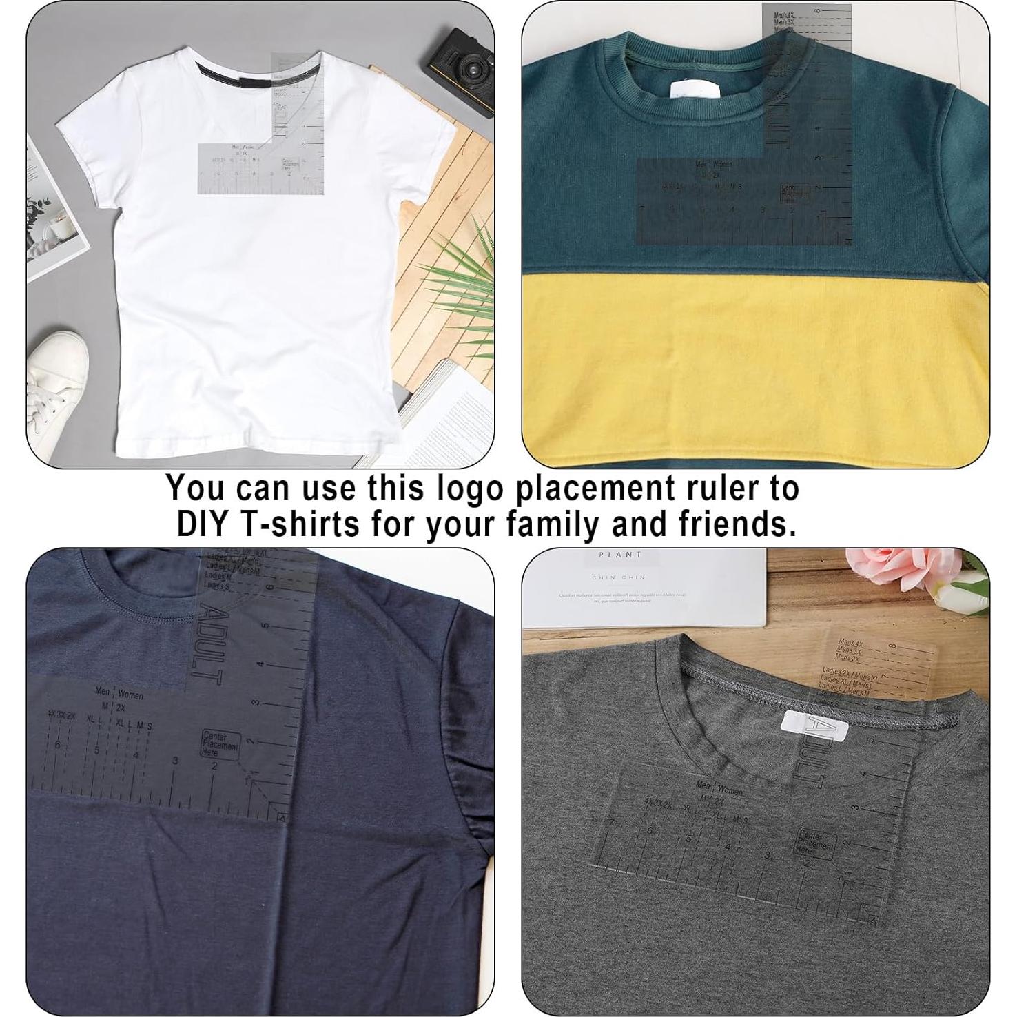 Regla de Camiseta Acrílica NQEUEPN para Prensa de Calor 21x18.5cm