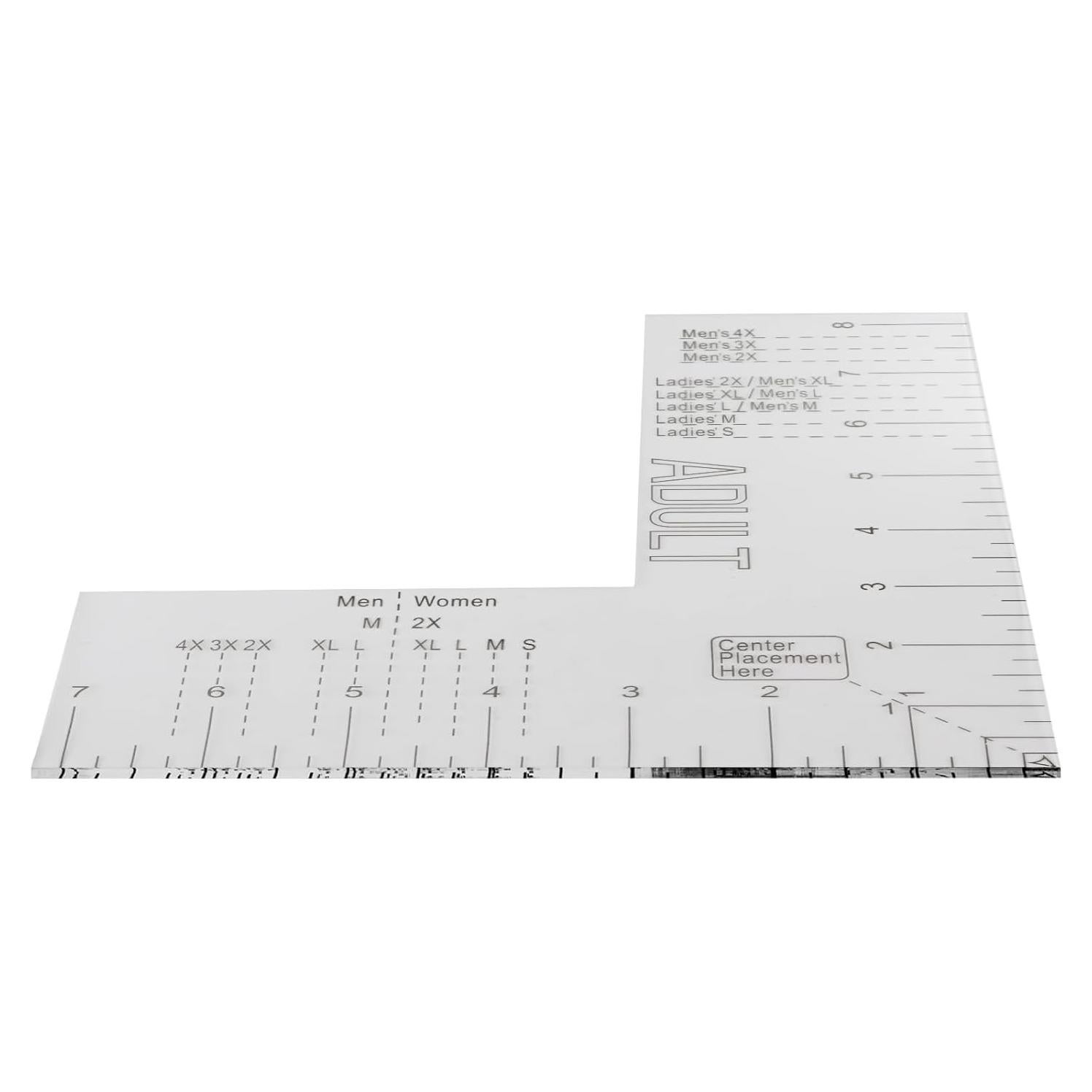 Guía de Regla para Camisetas PEUTIER 20.9x18.4cm Alineación Vinilo