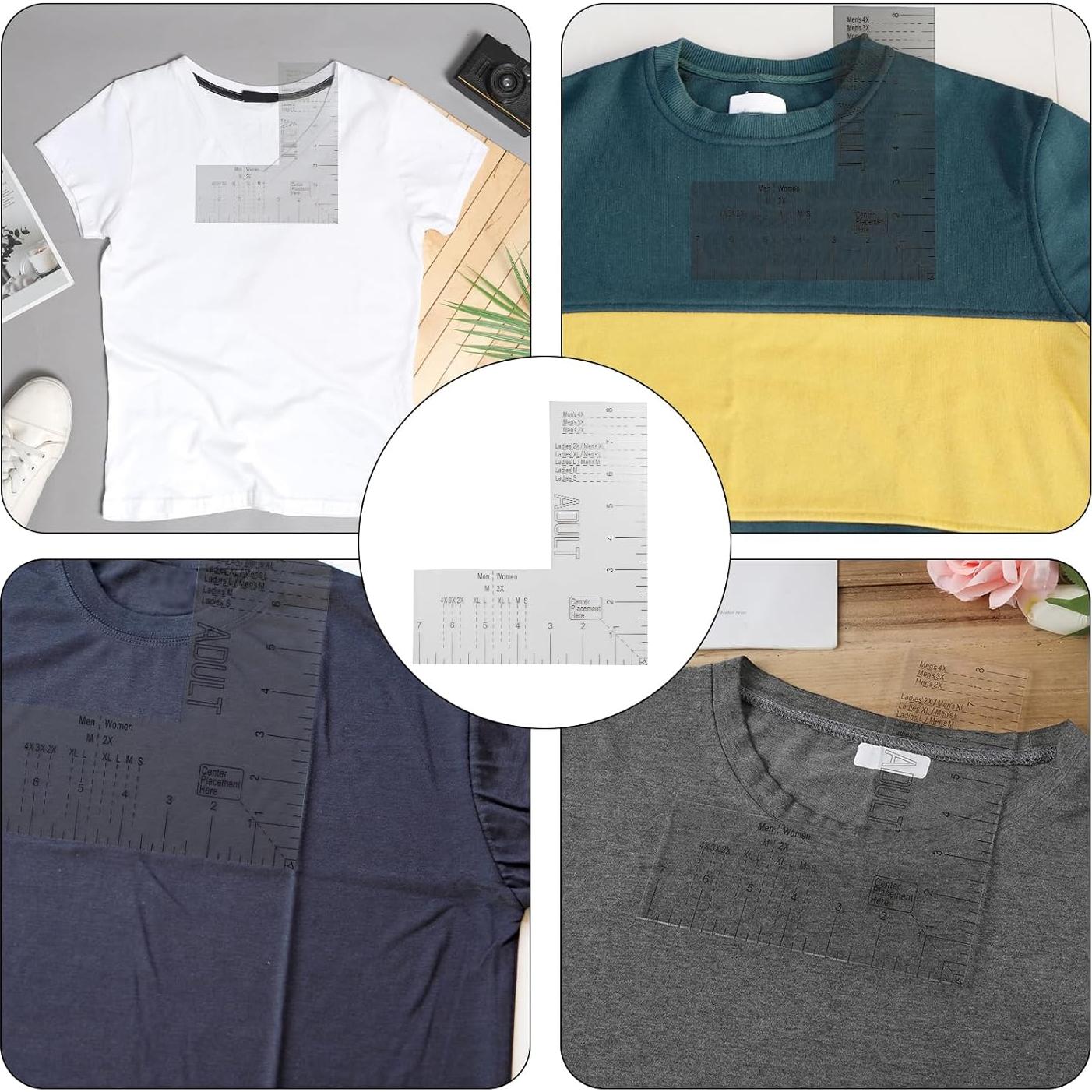 Guía de Regla para Camisetas PEUTIER 20.9x18.4cm Alineación Vinilo