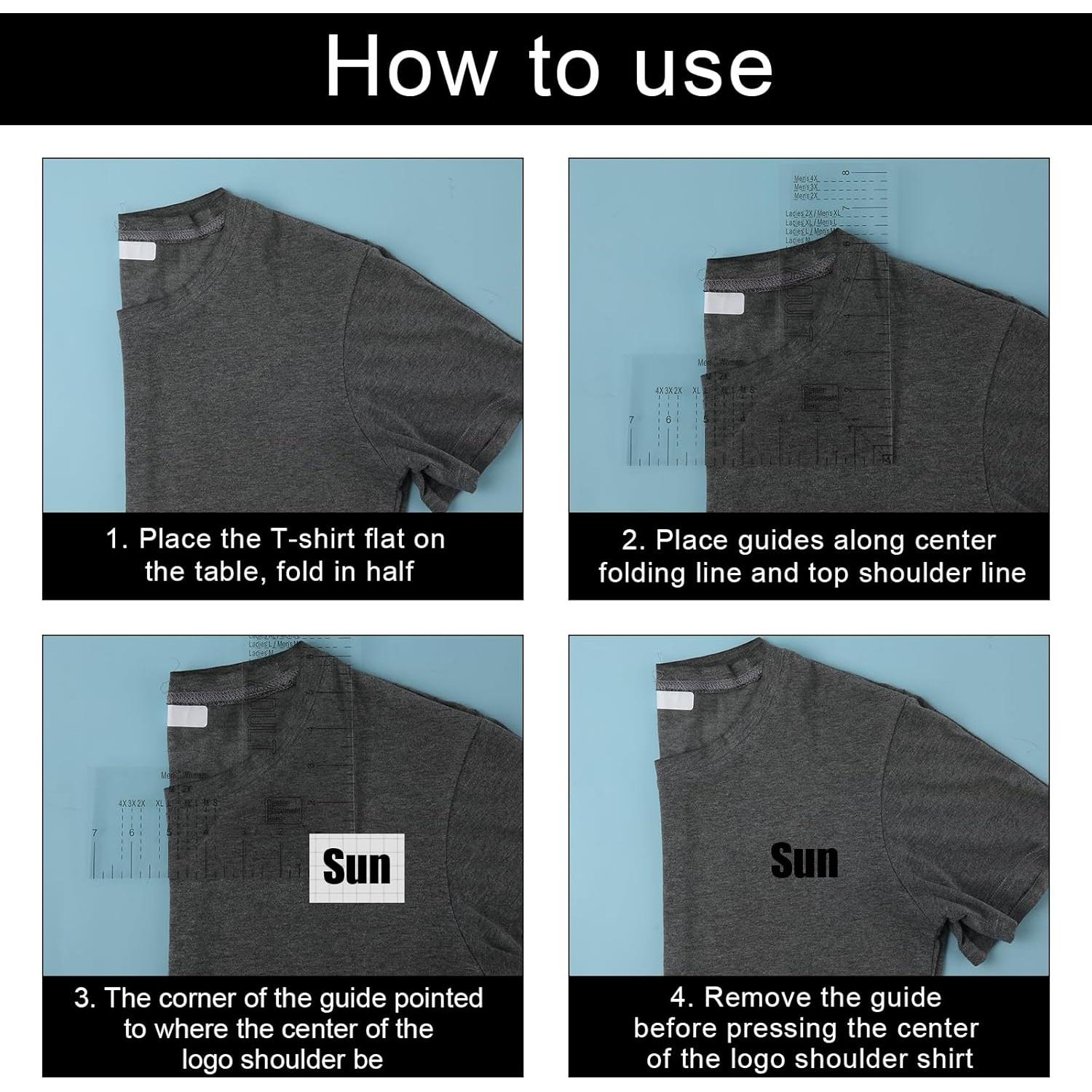 Guía de Regla para Camisetas PEUTIER 20.9x18.4cm Alineación Vinilo