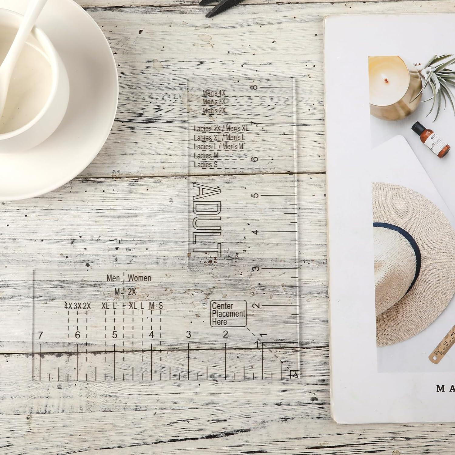 Guía de Regla para Camisetas PEUTIER 20.9x18.4cm Alineación Vinilo