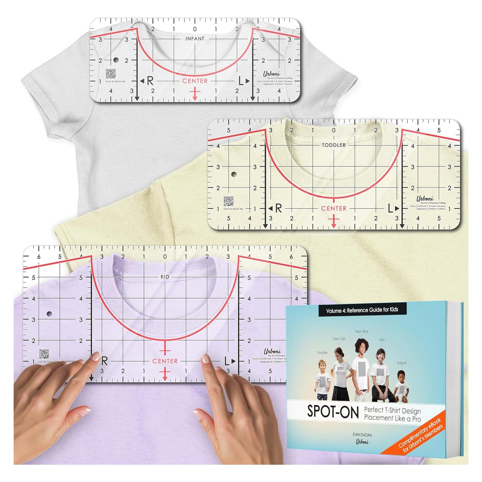 Regla de Camiseta Urboni 3 Tamaños - Herramienta de Medición