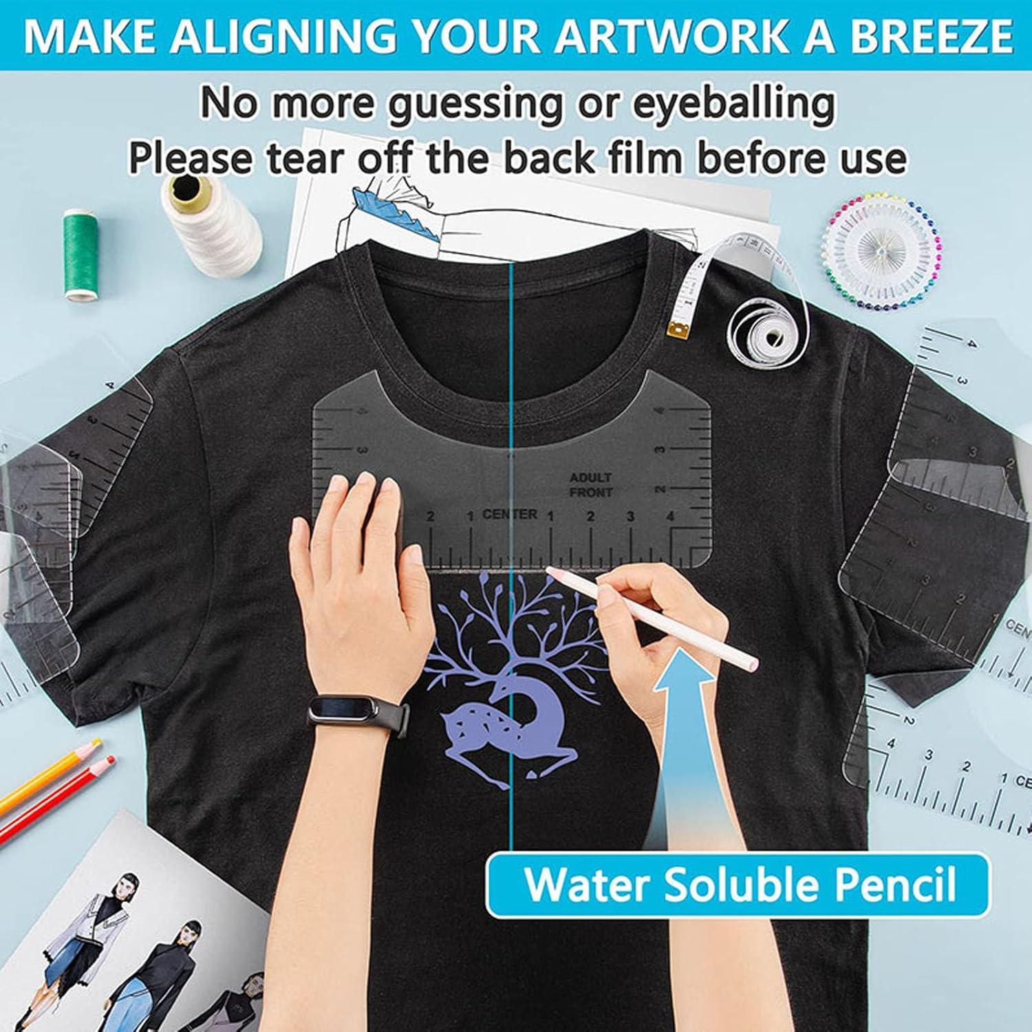 Guía de Regla para Camisetas Yzzyemn 9 Piezas PVC Alineación