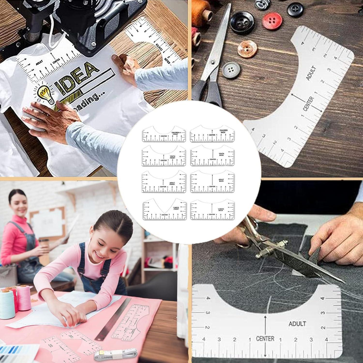 Guía de Regla para Camisetas Yzzyemn 9 Piezas PVC Alineación