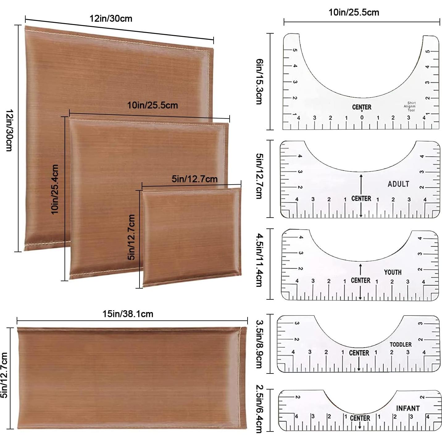 Paquete de 9 Almohadillas de Prensa de Calor JIANGSU - Teflón