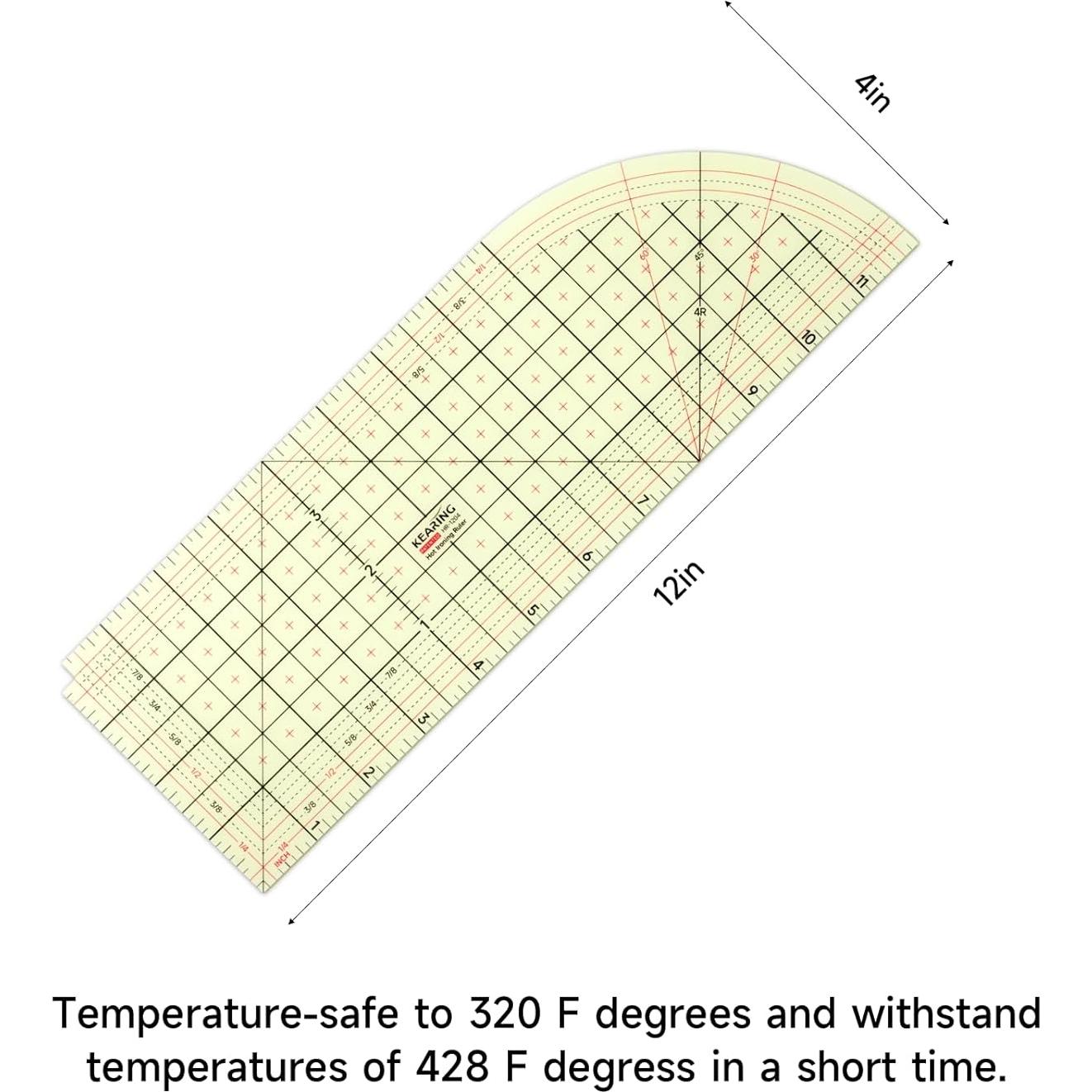 Regla Caliente para Coser KEARING 30.48 x 10.16 cm Antideslizante