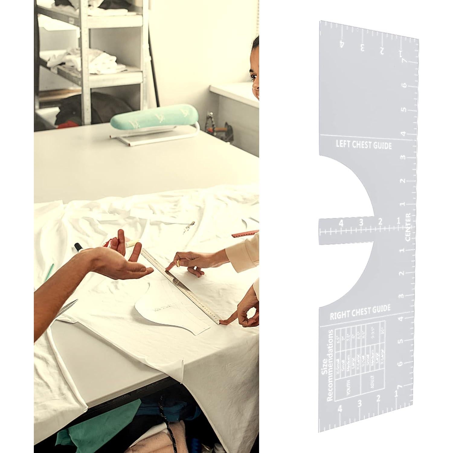 Regla de Camiseta GLOGLOW 40.5x12.7 cm Alineación Costura