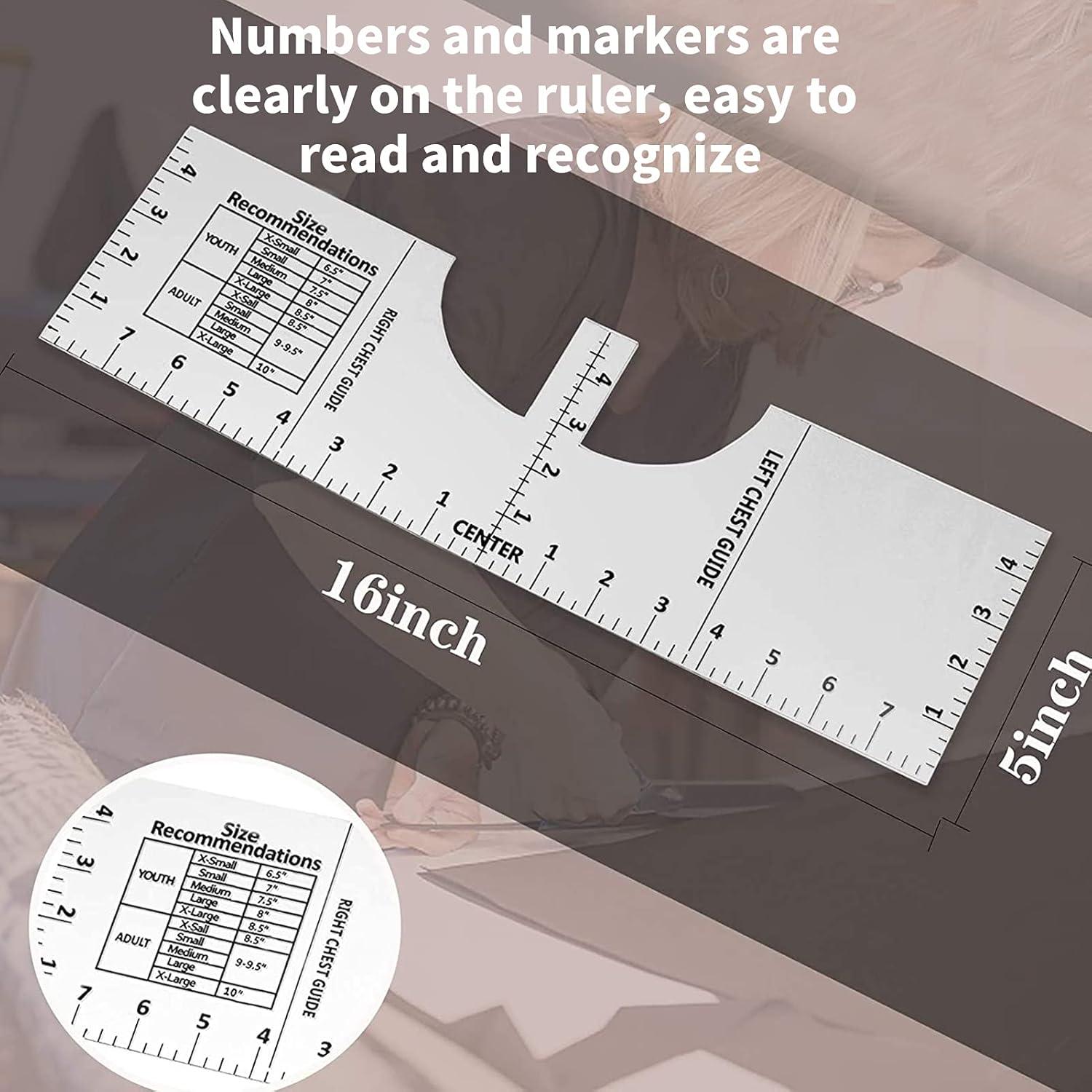 Regla de Camiseta GLOGLOW 40.5x12.7 cm Alineación Costura