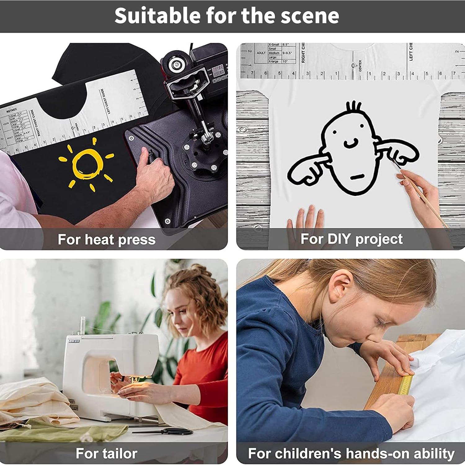 Regla de Camiseta GLOGLOW 40.5x12.7 cm Alineación Costura