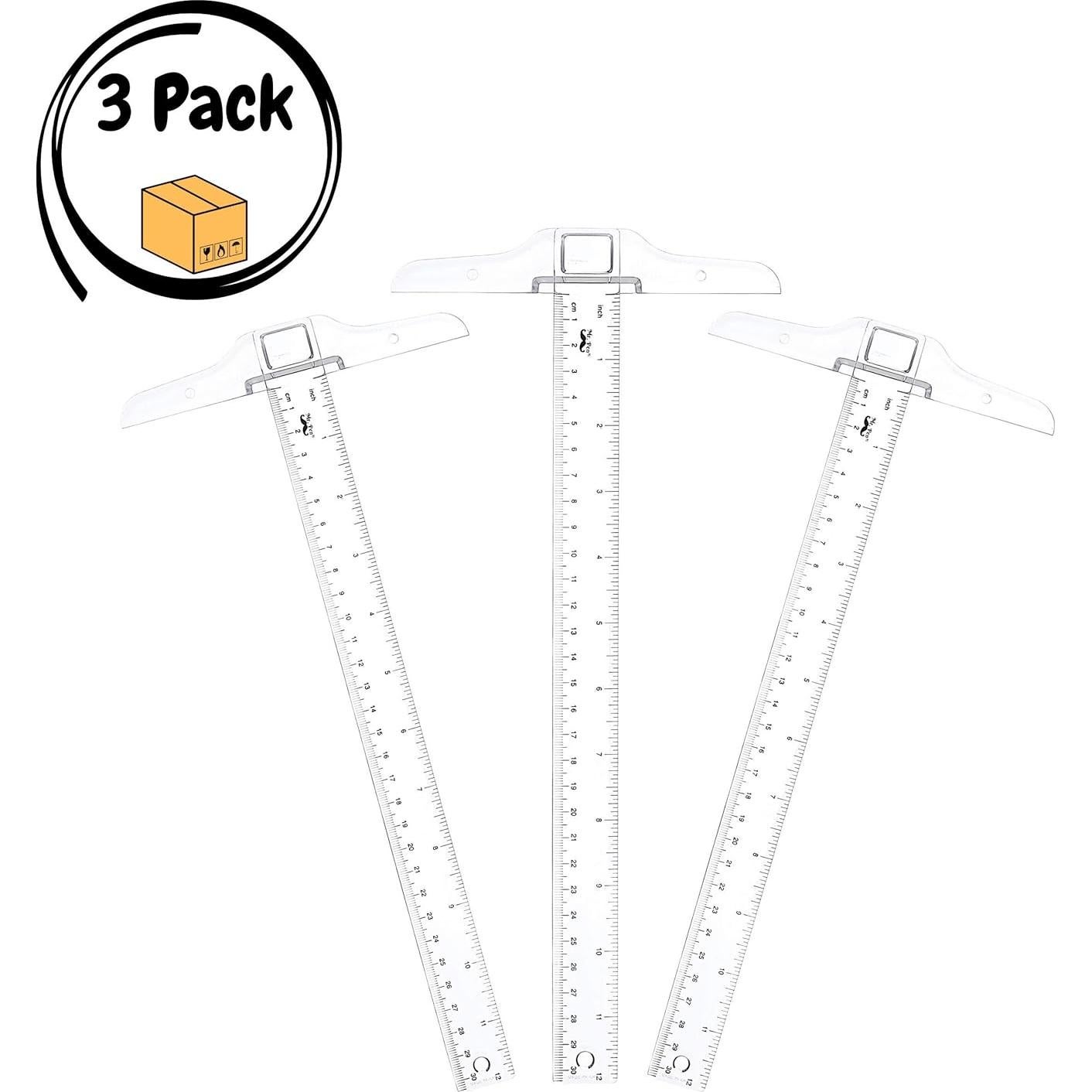 Regla T de Plástico Mr. Pen 30.48 cm - Paquete de 3