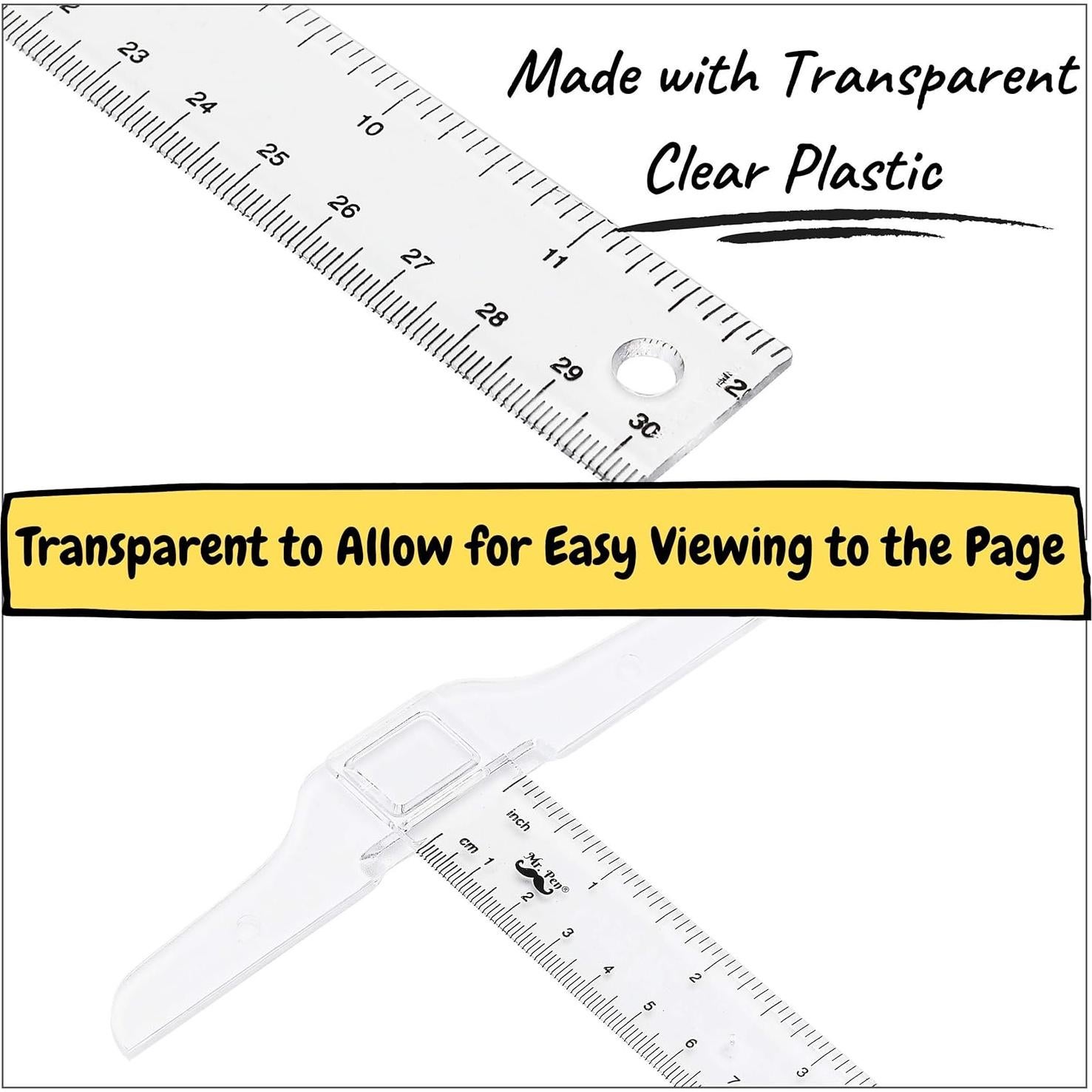 Regla T de Plástico Mr. Pen 30.48 cm - Paquete de 3