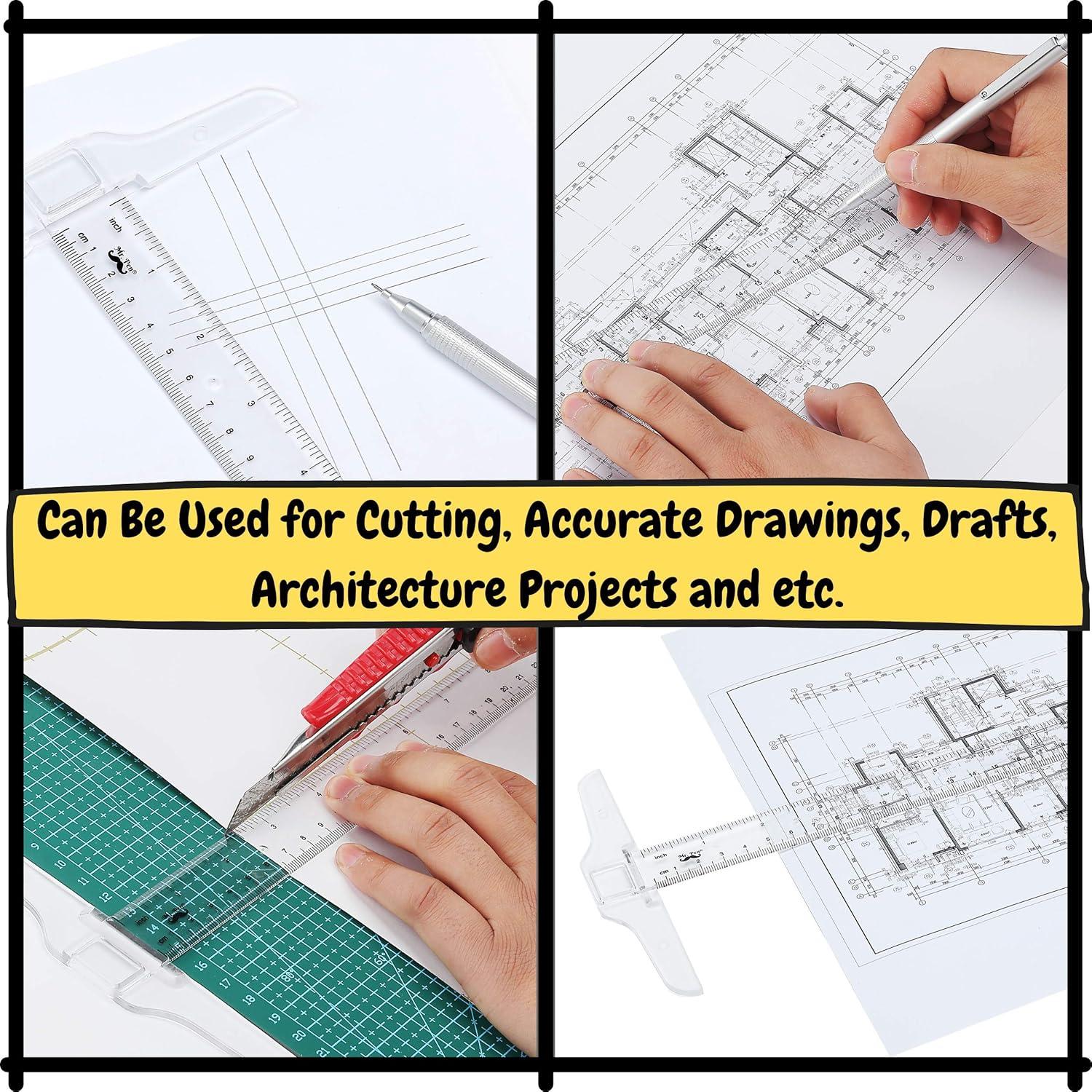 Regla T de Plástico Mr. Pen 30.48 cm - Paquete de 3