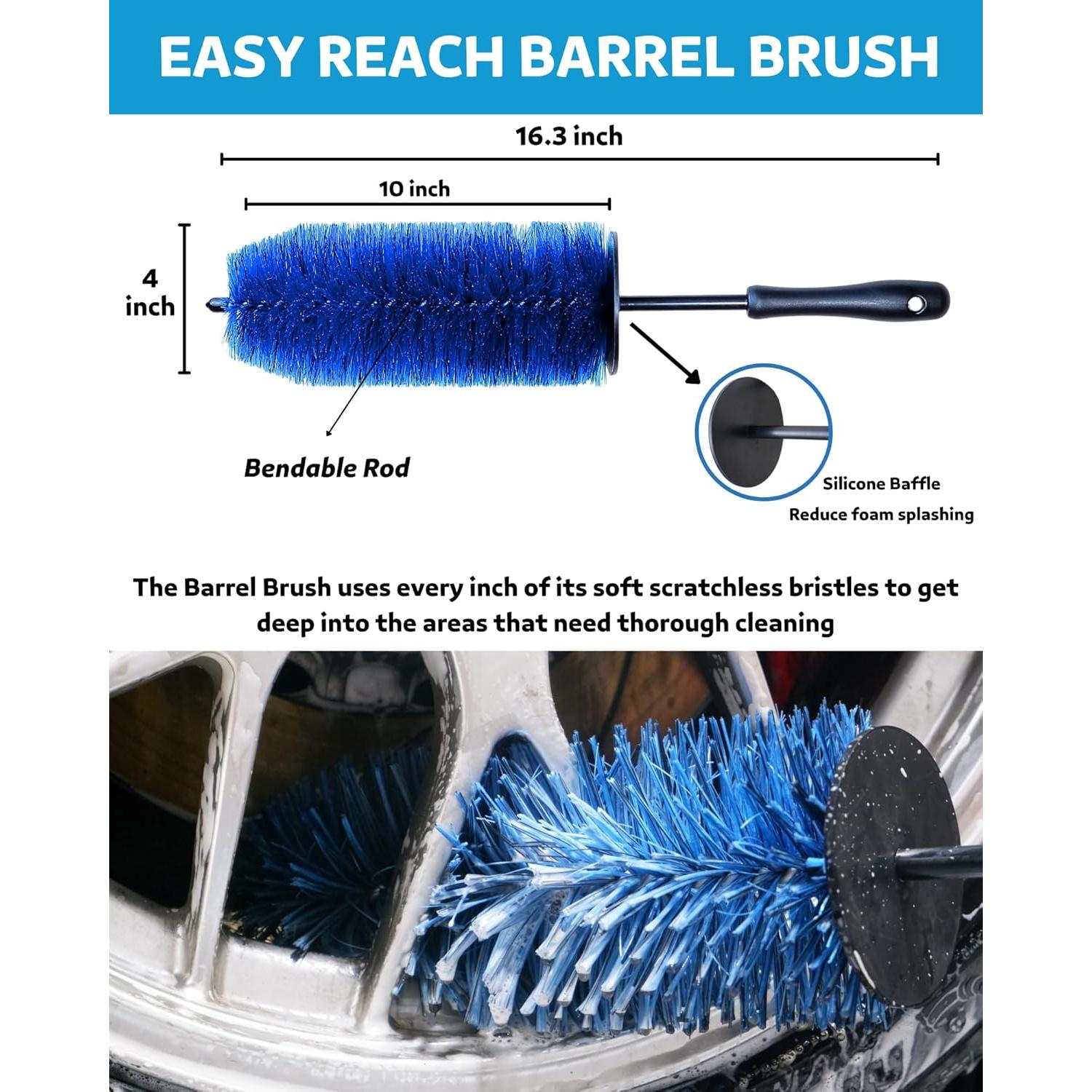 Kit de limpieza de ruedas OeSee WB003-T - 4 cepillos y mitón