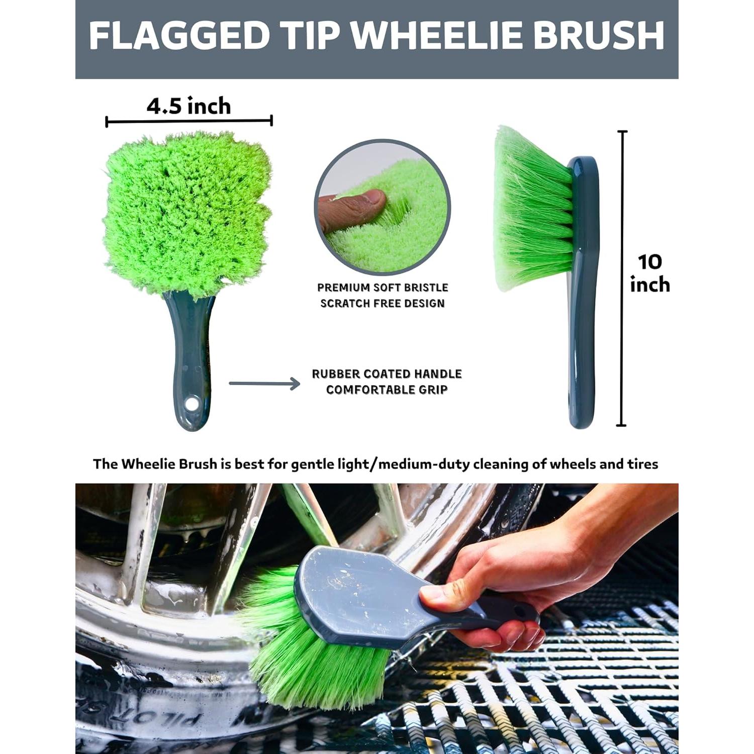 Kit de limpieza de ruedas OeSee WB003-T - 4 cepillos y mitón
