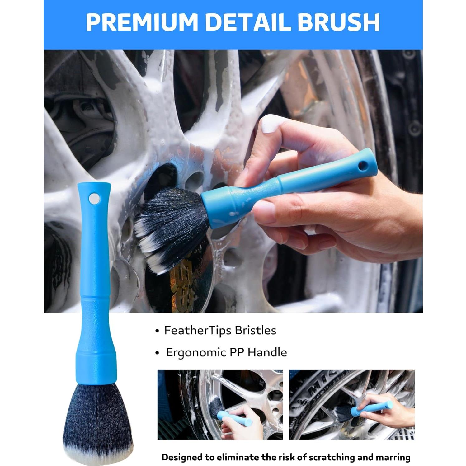 Kit de limpieza de ruedas OeSee WB003-T - 4 cepillos y mitón