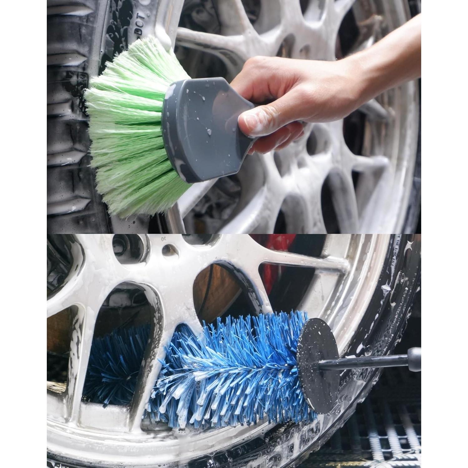 Kit de limpieza de ruedas OeSee WB003-T - 4 cepillos y mitón